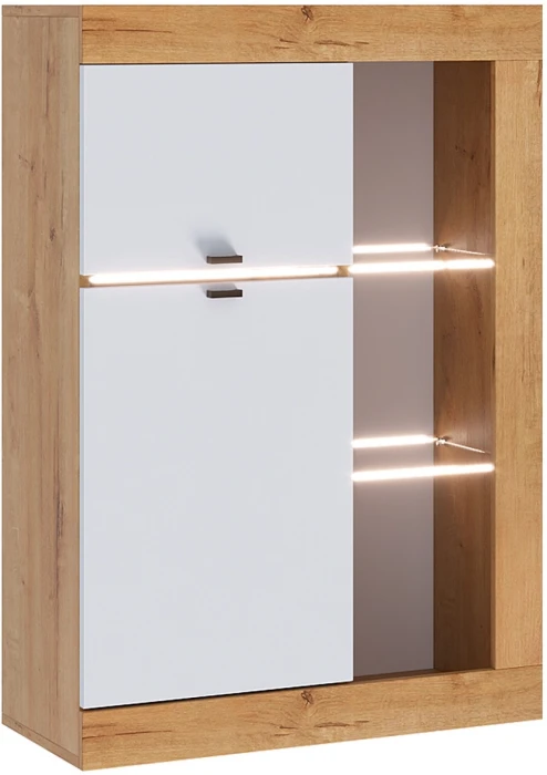 Прага Модульная Гостиная, вариант №2, Дуб Вотан/Белый глянец