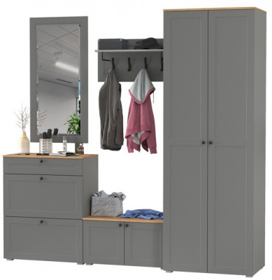 Остин Прихожая 47, серый графит/дуб крафт золотой