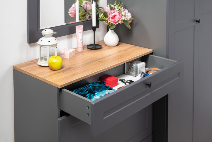 Остин Прихожая 47, серый графит/дуб крафт золотой