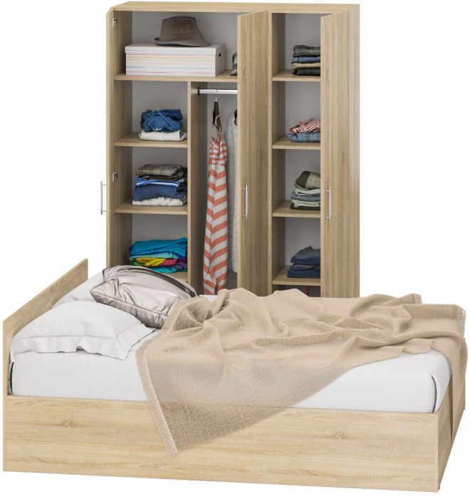 Спальня Стандарт 1-1600, дуб сонома