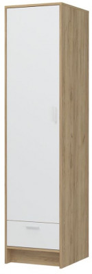 ИРИС ШК-01 Шкаф  (485х2000х550) дуб крафт золото/белый