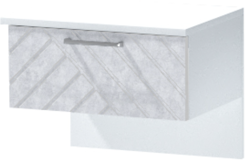 Тумба приставная "Иннэс-7", Белый/Бетон снежный