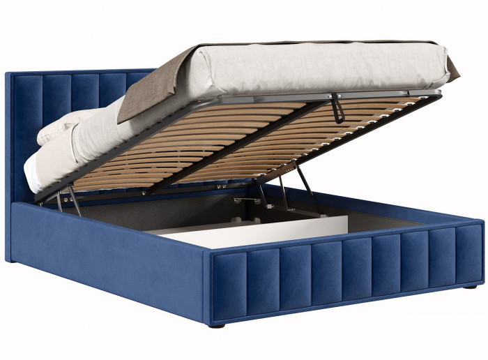 Кровать с подъёмным механизмом 1800 Анкона, темно-синий