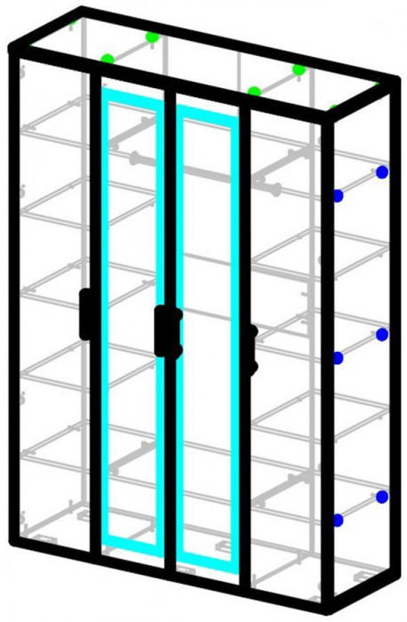 Бруно Шкаф четырехдверный Дуб Вотан / Серый графит