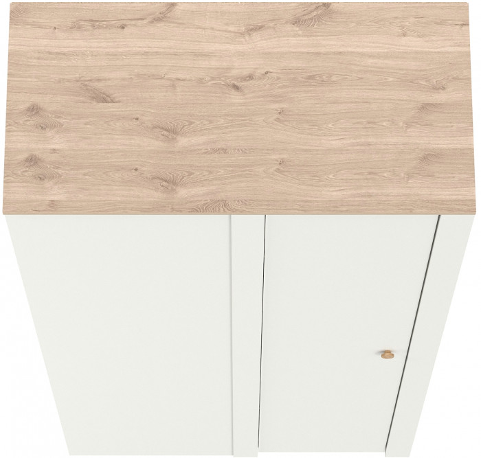 Джастин 13.229 Шкаф угловой, цвет белый шагрень/дуб белый эксклюзив, ШхГхВ 111,4х54,8х225,7 см., универсальная сборка