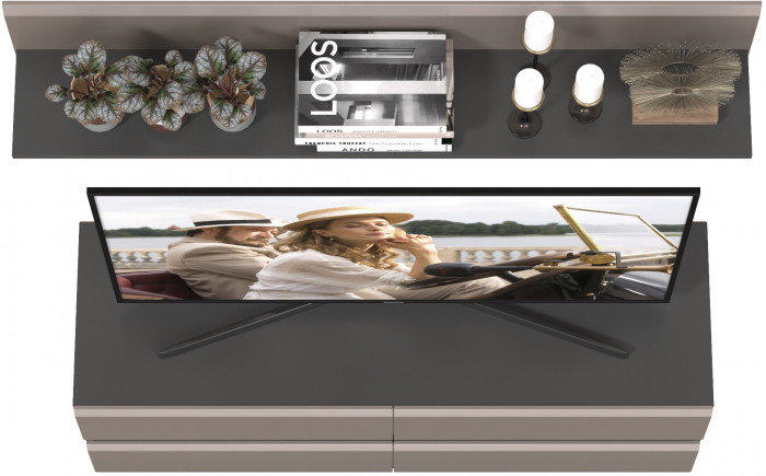 Сидней Комплектация № 043, корпус: антрацит/фасады: МДФ веллюто капучино