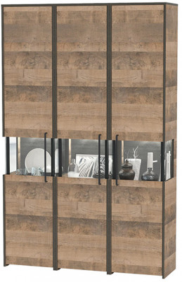 Трувор 13.205 Шкаф-пенал с витриной 3 шт., дуб гранж песочный/интра