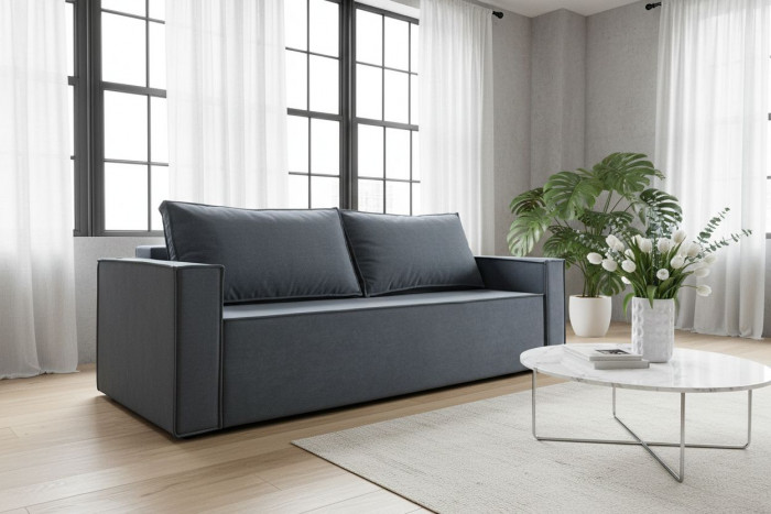 Диван-кровать раскладной еврокнижка Лофт Люкс 140 цвет серый