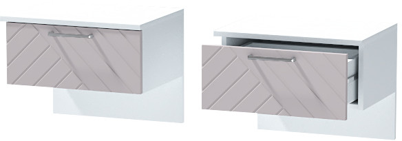 Тумба приставная "Иннэс-7", Белый/Грэй софт