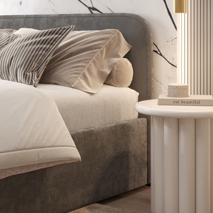 Кровать с реечным настилом Лофт КР-18 (1,6м), Хром