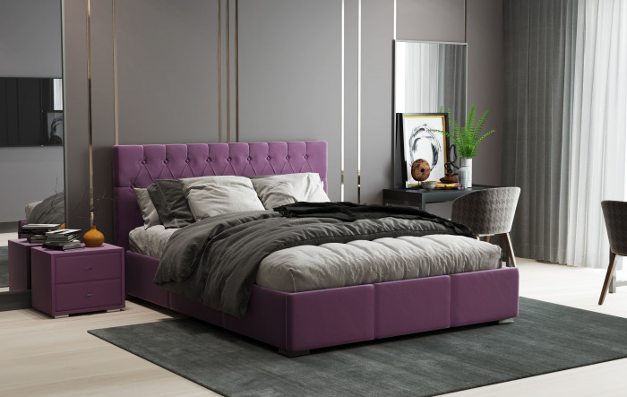 Октавия Кровать интерьерная 160 винный ромб, ПМ