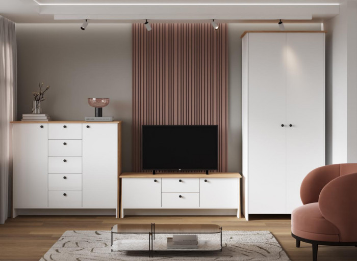 Шкаф двухстворчатый Теодора, Белый