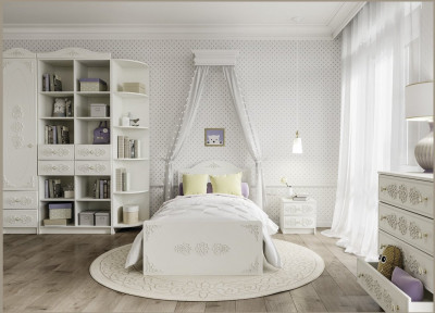 Модульная детская KI-KI композиция 7, Белый/Белое дерево