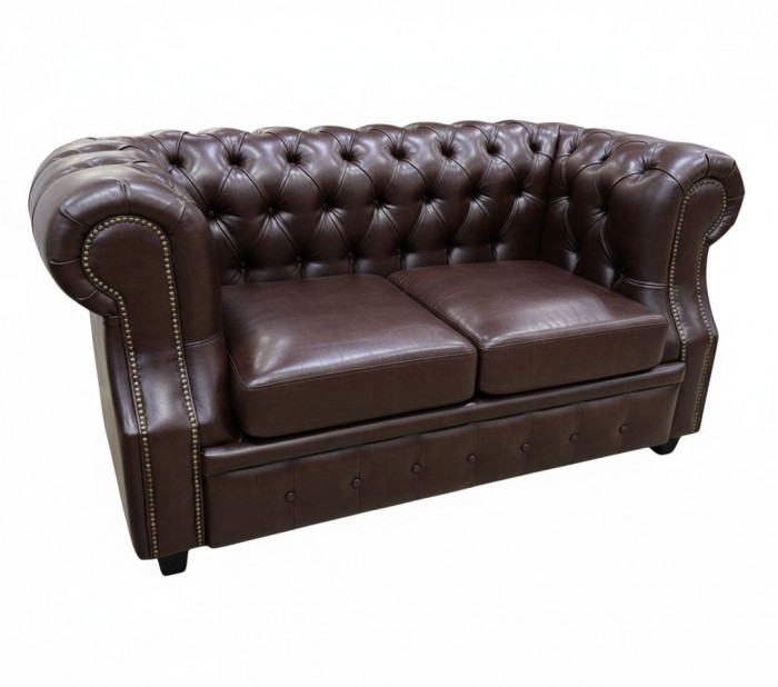 Диван Честер ЛОФТ 2-х местный, коричневый венге