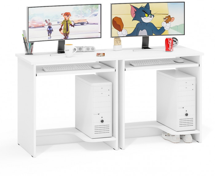 Два стола компьютерных С-МД-СК11-1, белый шагрень