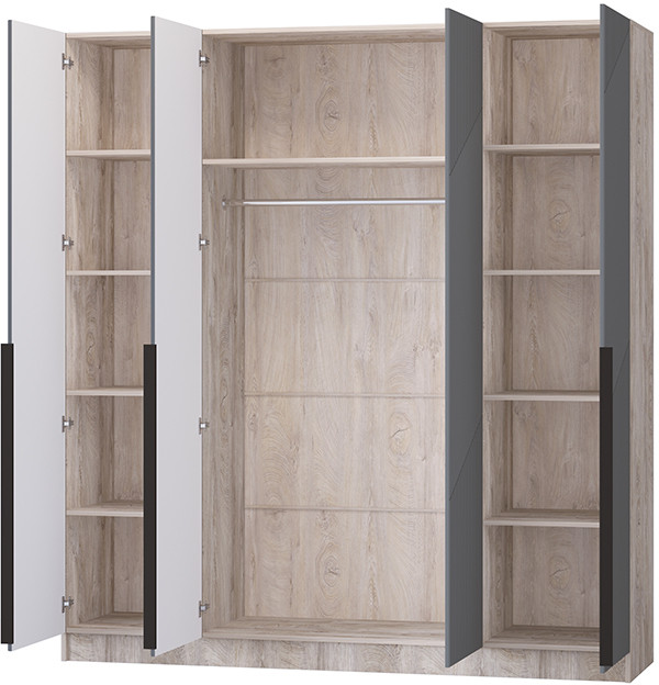 Шкаф Авис 2,0, Дуб эндгрейн/Графит