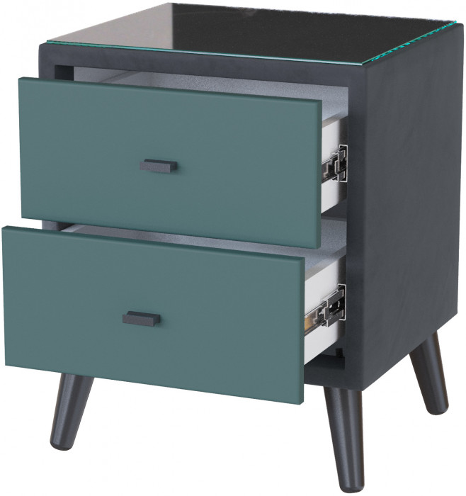 Тумба прикроватная интерьерная Ланс серый/мдф бриз