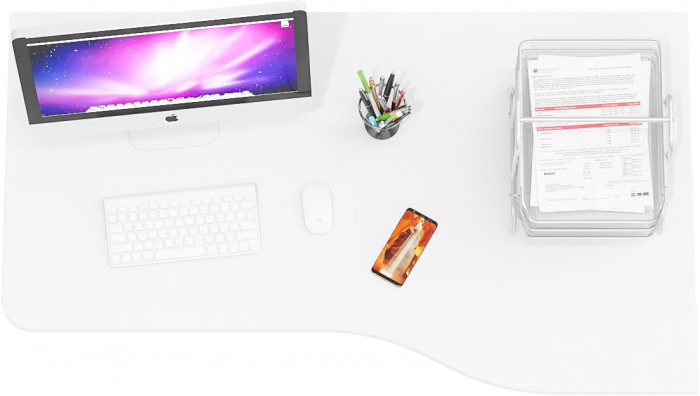 Стол письменный С-МД-1-04, цвет белый шагрень, ШхГхВ 130х75х74 см., универсальная сборка