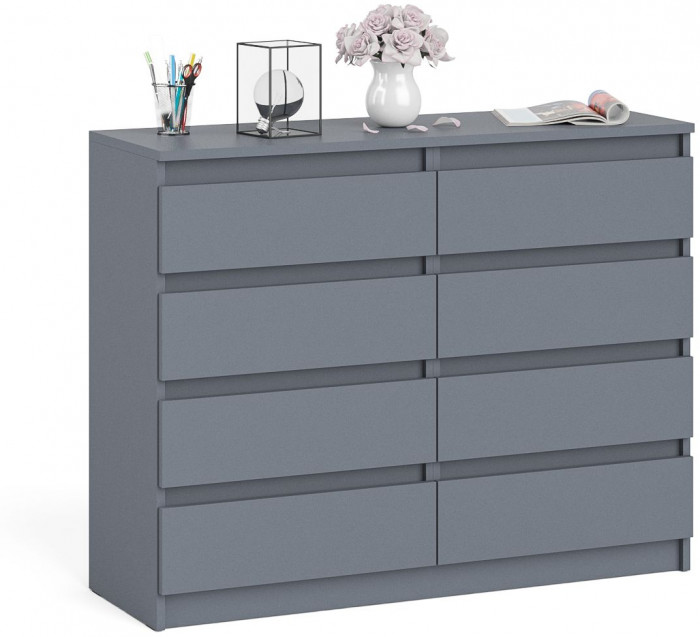 Мори Комод МК1200.8, цвет графит, ШхГхВ 120,4х41х94 см.