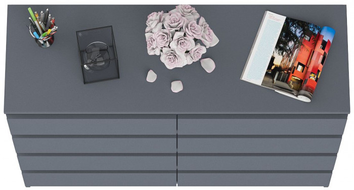 Мори Комод МК1200.8, цвет графит, ШхГхВ 120,4х41х94 см.