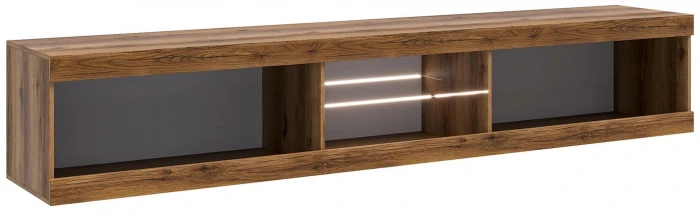 Прага Модульная Гостиная, вариант №2, Дуб Делано/Черный глянец