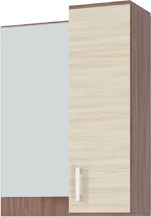 Ника Полка с зеркалом (пз800) (Ясень шимо темный / светлый)