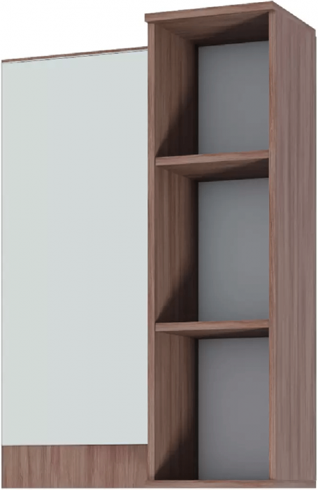 Ника Полка с зеркалом (пз800) (Ясень шимо темный / светлый)