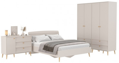 Афина Спальня 18-1600, цвет кашемир серый, сп.м. 1600х2000 мм., б/м, основание есть - фанера