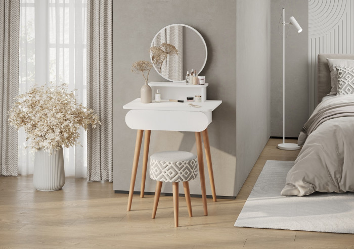 Трюмо 4-25920бел, цвет белый, ШхГхВ 65х46,6х132 см.