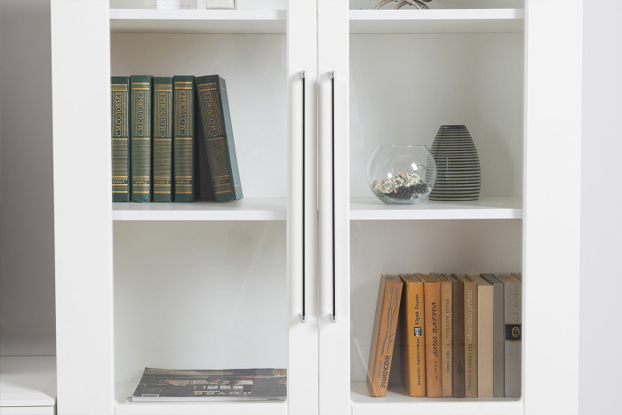 Валенсия Гостиная № 105, ЛДСП белый шагрень/МДФ белый шагрень