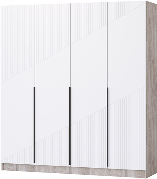 Шкаф Авис 2,0, Дуб эндгрейн/Белый софтач