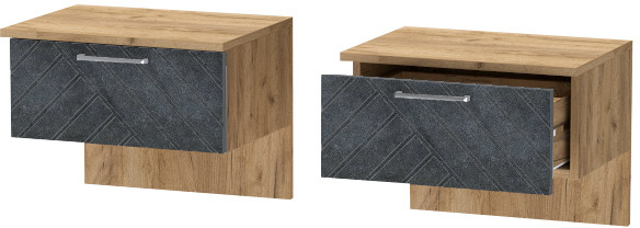 Тумба приставная "Иннэс-7", Крафт золотой/Бетон графит