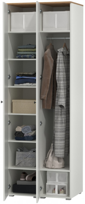 Остин 13.225 Шкаф-пенал 2 шт., цвет белый шагрень/дуб крафт золотой, ШхГхВ 80х54,3х229,6 см., универсальная сборка