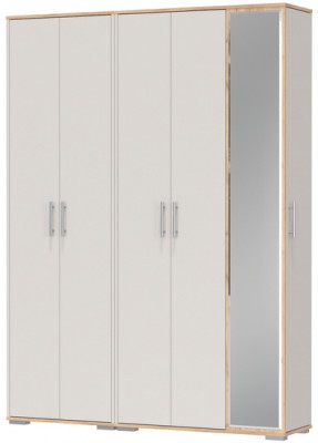 Прихожая Домино-мини + Шкаф для одежды Домино, цвет дуб крафт золотой/кашемир серый, ШхГхВ 148х36х202 см., универсальная сборка