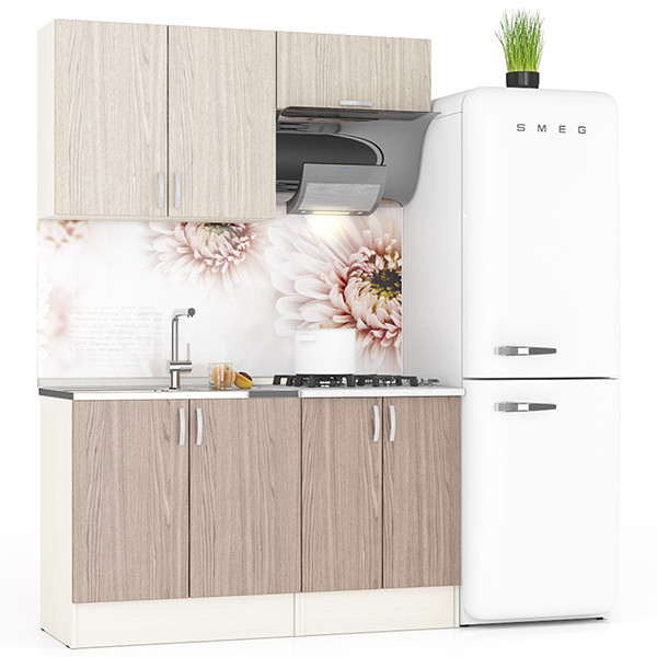 Кухня Мери 03 ШВ800+ШВв600+ШНМ800+ШН600, дуб/ясень шимо светлый/ясень шимо тёмный