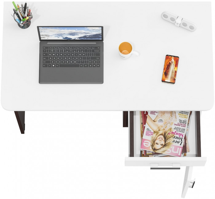 Стол письменный С-МД-1-09, цвет венге/белый шагрень, ШхГхВ 105х57х75 см., НЕ универсальная сборка