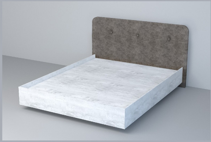 Кровать 1,4 арт.031 (Пуговицы) ЛН. (Дуб Крафт Золотой/Стальной Серый)