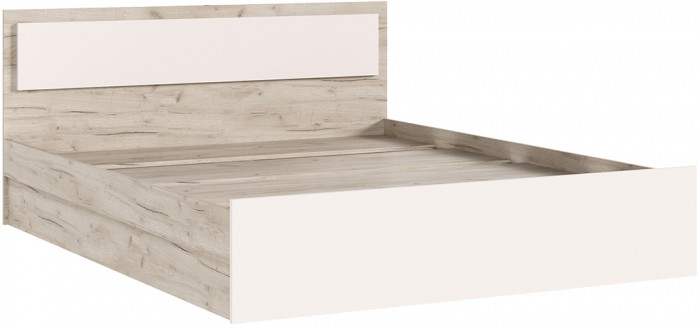 Кровать 0,9м с настилом ЛДСП Мартина, Дуб крафт серый/Кашемир