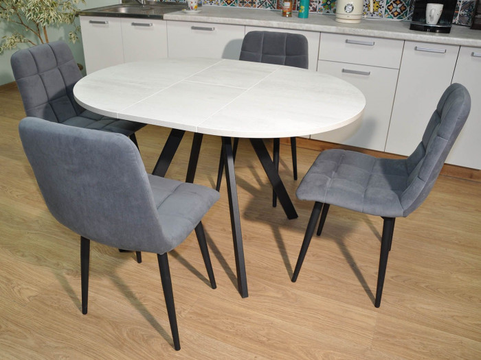 Обеденная группа Нарди / Стул Х 4 шт. / Бетон белый/черный / бид  21