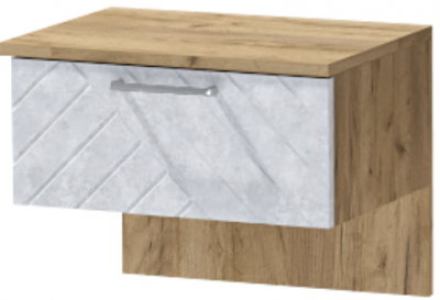 Тумба приставная "Иннэс-7", Крафт золотой/Бетон снежный