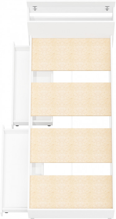 Ксения Кровать с ящиками 0900, цвет белый, ШхГхВ 96,4х221,6х72 см., сп.м. 900х2000 мм., без матраса, основание есть, универсальная сборка