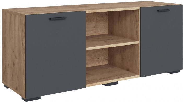 Модульная гостиная Дублин, набор №1, Дуб крафт золотой/Графит серый