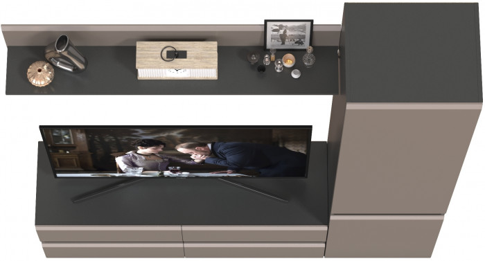 Сидней Комплектация № 046, корпус: антрацит/фасады: МДФ веллюто капучино