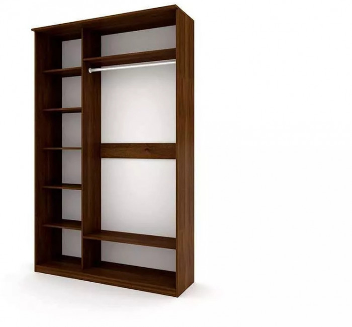 Шкаф купе Модерн 1490х600 2-х дверный 2-х секционный зеркальный с пескоструем №3 венге