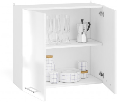 Кухня Мебель--24 ШВ800 Шкаф 80 см., цвет корпус белый/фасад МДФ белый глянец, ШхГхВ 80х32х72 см.