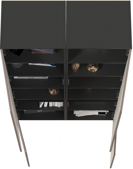 Сидней 13.200 Шкаф 2 штуки, корпус: антрацит/фасады: МДФ веллюто капучино