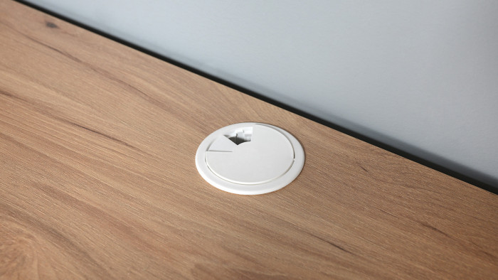 компьютерный стол Комфорт 12.71, гикори рокфорд натуральный/дымчатый зелёный