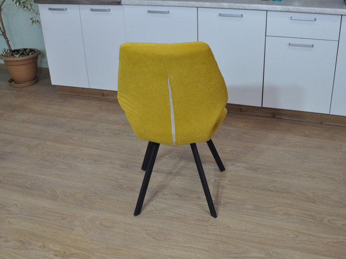 Стул Ч / черный/велюр горчица