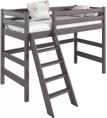 Кровать Соня (вариант 6) полувысокая с наклонной лестницей, лаванда