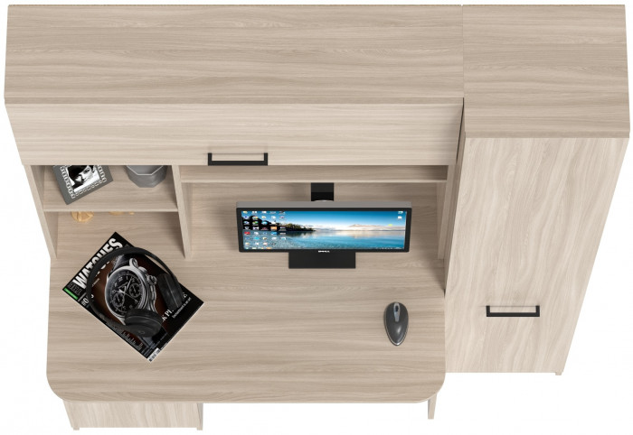 Стол рабочий 6-0603ТМяс.св Альфа, цвет ясень шимо светлый, ШхГхВ 137х61х181 см., универсальная сборка